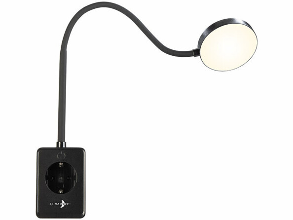 Lampe de chevet avec col de cygne sur prise secteur