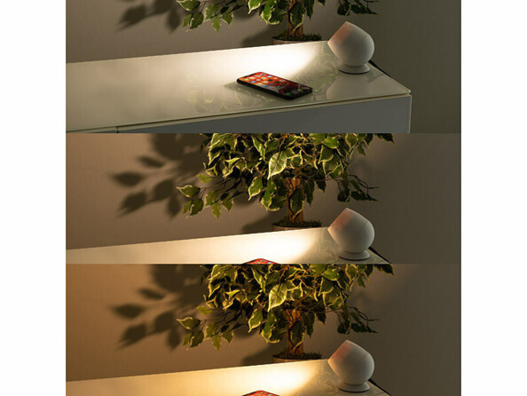 Lampe d'ambiance connectée mise en situation allumée