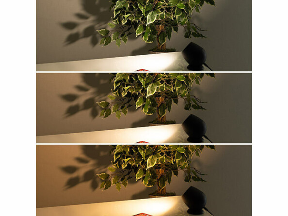 mise en situation allumée lampe d'ambiance LED RVB connectée