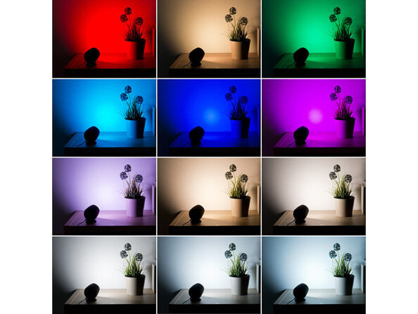 Lampe d'ambiance connectée mise en situation allumée