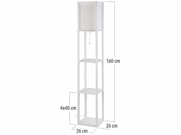 Lampe sur pied avec rangement coloris blanc