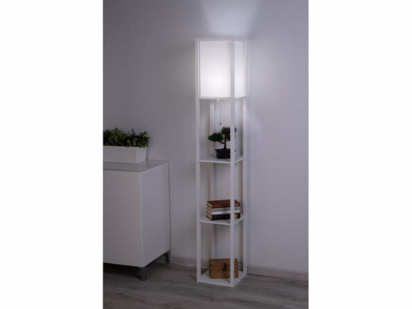 Lampadaire avec étagères coloris blanc
