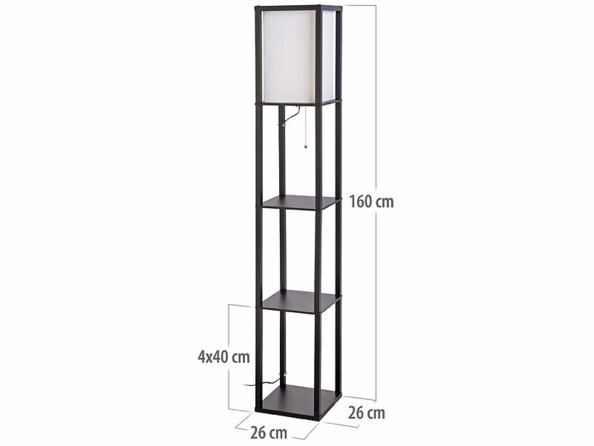 Lampe sur pied avec rangement douille e27 coloris noir