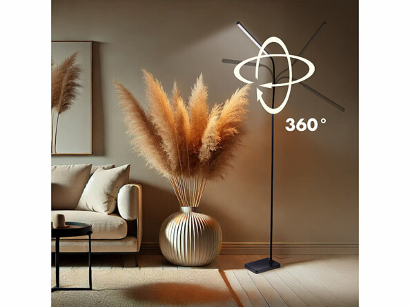 Lampadaire sur pied LED télécommandée 600 lm à col de cygne intensité variable