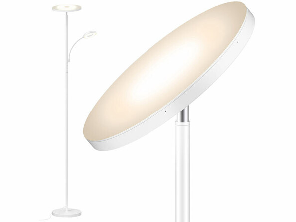 Grande lampe sur pied avec liseuse LED avec tête de lampe à éclairage blanc chaud