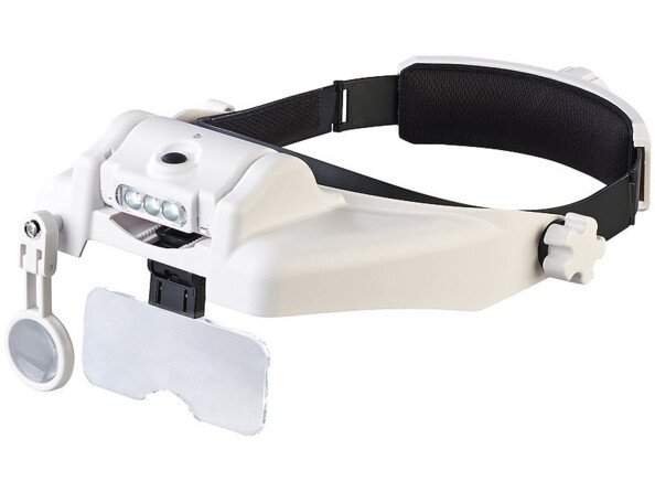 loupe frontale lumineuse avec grossissement jusqu'à 14 x
