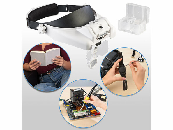 loupe frontale lumineuse avec grossissement jusqu'à 14 x