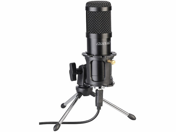 Microphone à condensateur USB professionnel MC-210.usb Deluxe de la marque Auvisio