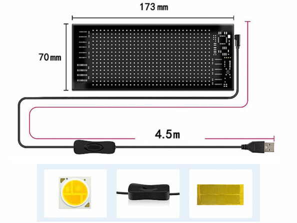 Panneau d'affichage LED programmable 17 x 7 cm