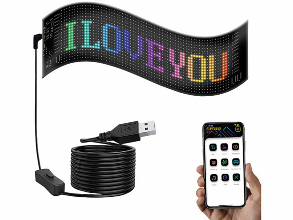 Panneau d'affichage LED ultrafin programmable connecté 59 x 12 cm