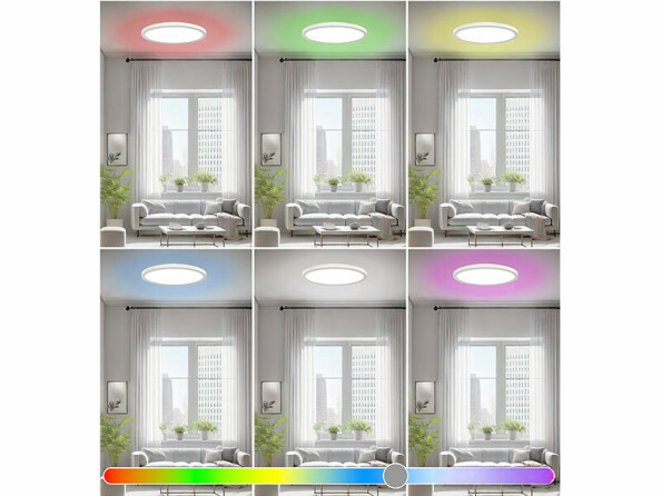 lampe de plafond LED RVB CCT télécommandé 2565 lumens avec intensité variable