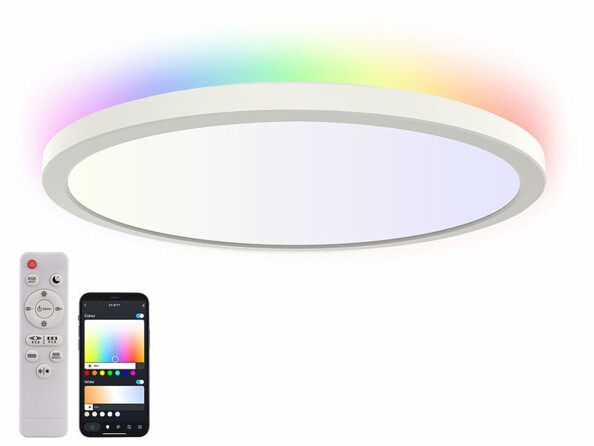Plafonnier plat SPL-240.app LED RVB CCT connecté 2565 lumens avec intensité variable