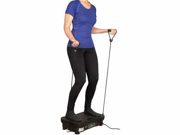 Plateforme vibrante télécommandée avec poignées élastique enceinte bluetooth