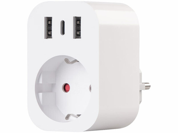 Prise connectée avec wattmètre et 3 ports USB avec charge rapide