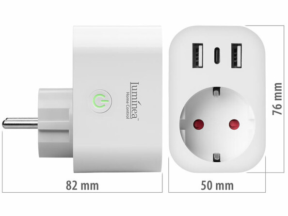 Prise connectée avec wattmètre et 3 ports USB avec charge rapide