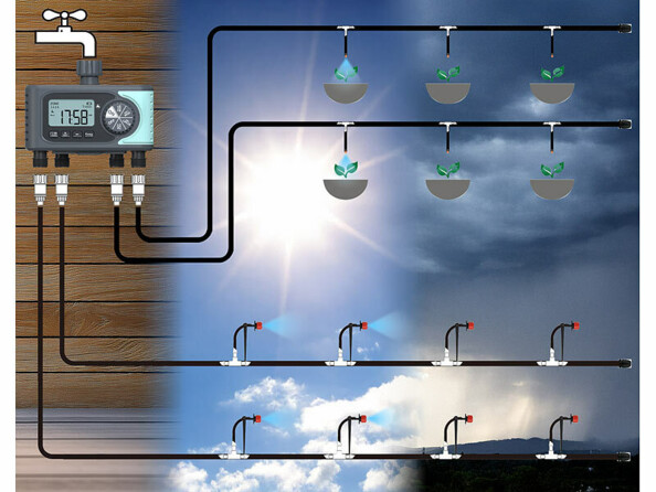 Programmateur d'arrosage numérique avec écran LCD