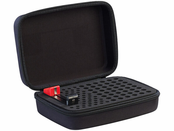 Sacoche de rangement pour 96 piles avec testeur de piles