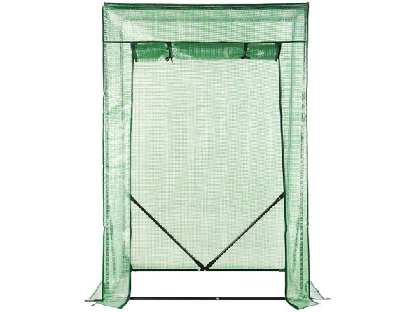 Serre pour tomates - coloris vert vue de face porte ouverte
