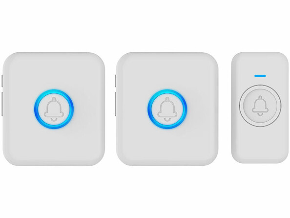 Sonnette sans fil à pile avec 2 carillons secteur