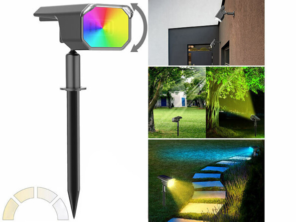spot solaire étanche connecté à LED RVB CCT