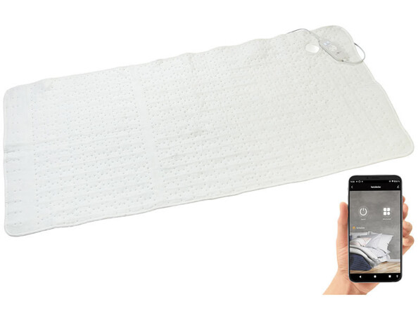 Sur-matelas chauffant connecté 160 x 80 cm avec télécommande