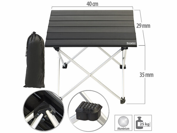 Table de camping pliable en aluminium léger