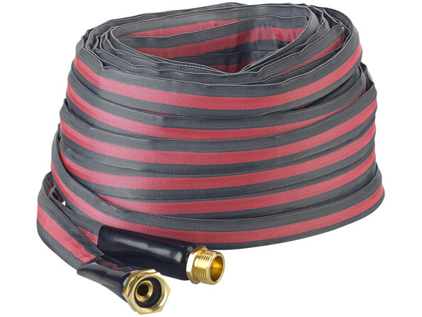 Tuyau d'arrosage TG-30 avec gaine textile résistante et extensible jusqu'à 30 mètres.