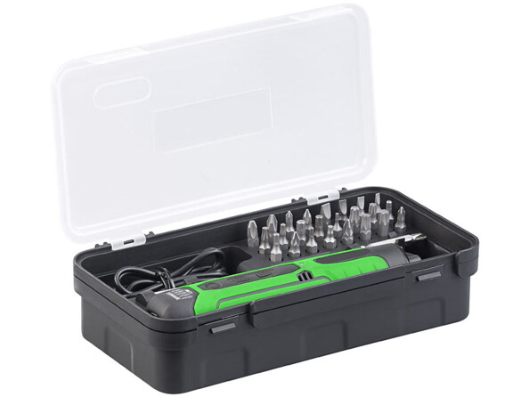 Visseuse sans fil, 25 embouts et jeu de forets à bois