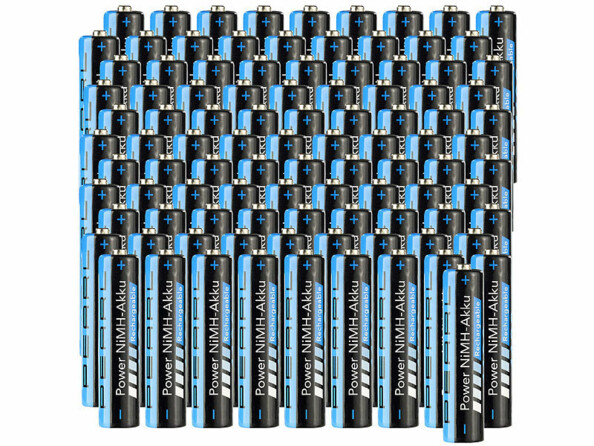 Pack de 100 accumulateurs AAA NiMH High Power de la marque Pearl