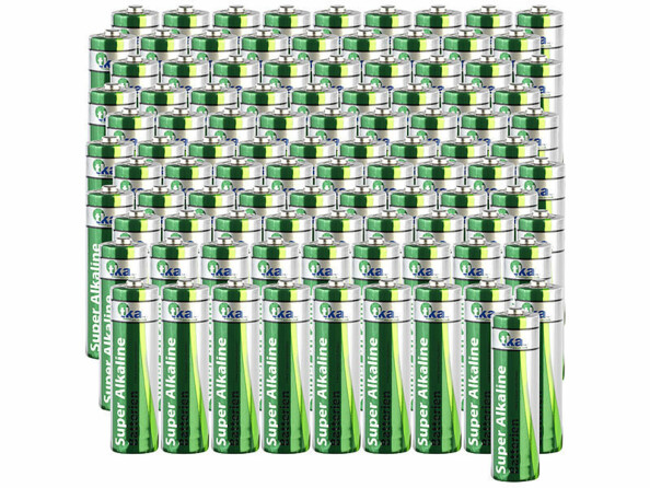 Pack de 100 piles super alcalines AA / LR6 / Mignon de la marque TKA