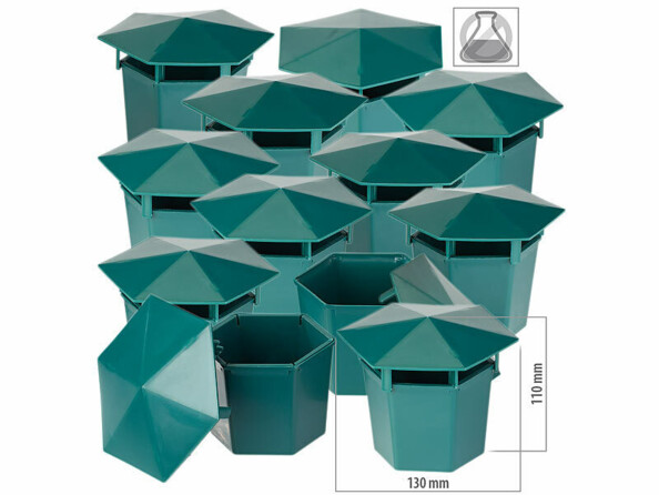 Pack de 12 pièges à escargots sans poison ni produit chimique coloris vert canard avec mode d'emploi en français