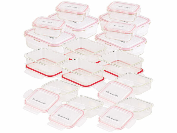Pack de 16 boîtes de conservation en verre avec couvercle à clipser de la marque Rosenstein & Söhne