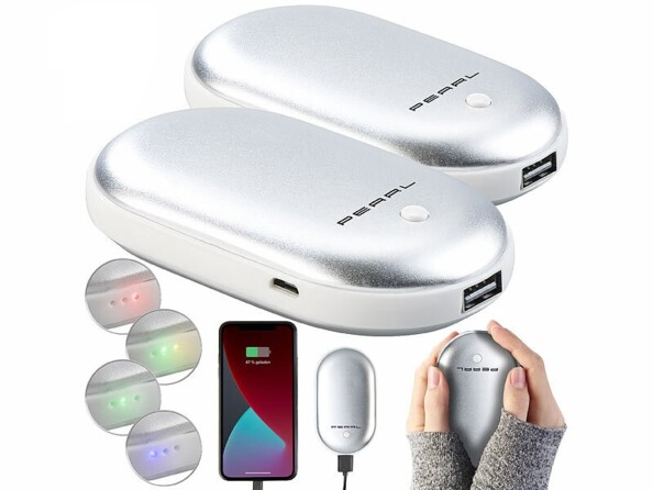 Pack de 2 batteries externes 4000 mAh et chaufferettes de la marque PEARL