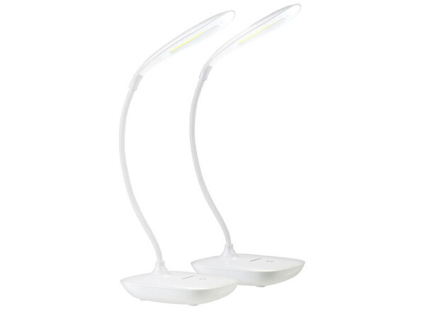 2 lampes de bureau à LED COB sans fil avec col de cygne de la marque Lunartec