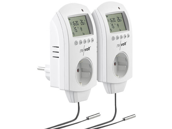 Pack de 2 thermostats sur prise électrique pour chauffages mobiles de la marque Revolt