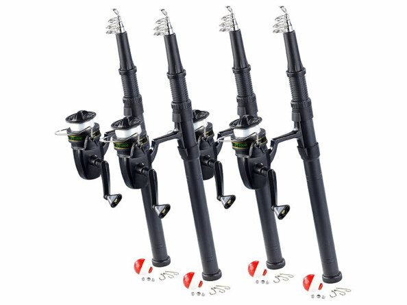 Pack de 4 cannes à pêche télescopiques pour débutants de la marque Speeron
