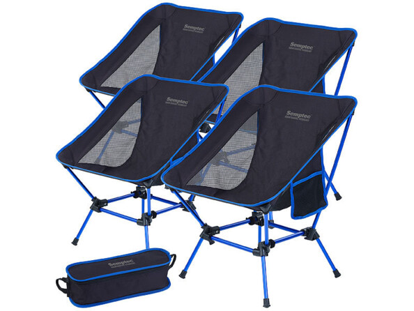 Pack de 4 chaises de camping avec sac de transport et mode d'emploi en français