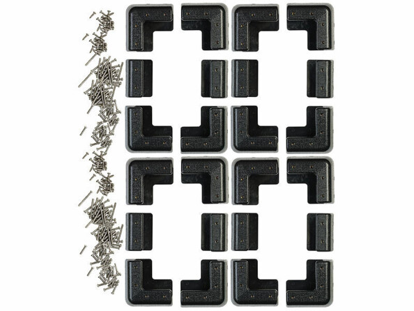 Pack de 4 kits de fixation pour panneau solaire en aluminium coloris noir de la marque Revolt