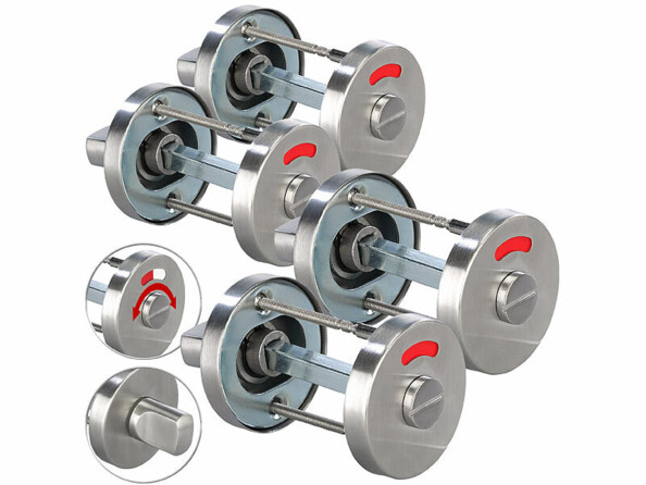 Pack de 4 rosettes rondes pour porte avec verrou et indicateur d'occupation de la marque AGT