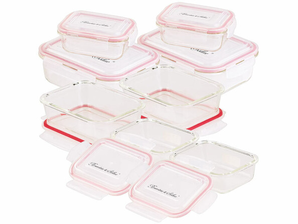 Pack de 8 boîtes de conservation en verre avec couvercle à clipser de la marque Rosenstein & Söhne