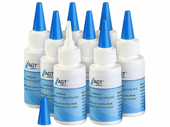 8 bouteilles de colle textile de la marque AGT