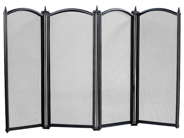 Grille pare-feu en 4 parties pour cheminée avec mécanisme de pliage de la marque Carlo Milano