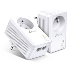 2 adaptateurs CPL AV1000 avec prise gigogne et 2 ports Ethernet