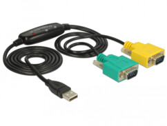 Adaptateur USB 2.0 Type-A vers 2 ports série RS-232 DB9 – 1,5 m