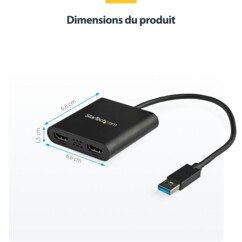 Adaptateur USB 3.0 vers 2 écrans HDMI