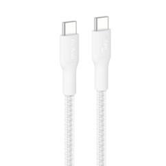 Câble de chargement USB-C BoostCharge Pro coloris blanc 3 m de la marque Belkin