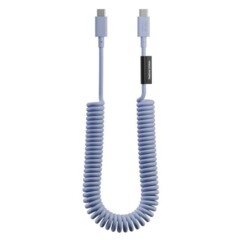 Câble spirale USB-C vers USB-C POP XL coloris bleu azur 2,4 m de la marque Native Union