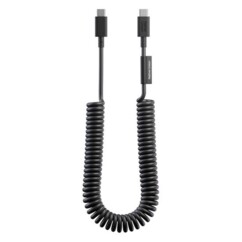 Câble spirale USB-C vers USB-C POP XL 2,4 m coloris noir de la marque Native Union
