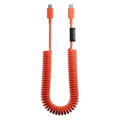 Câble spirale USB-C vers USB-C POP XL coloris rouge alarme 2,4 m de la marque Native Union