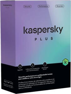 Kaspersky Plus antivirus pour 5 appareils avec VPN illimité licence 1 an
